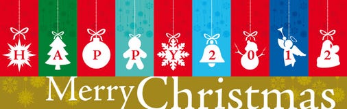Banner Christmas And New Year Greetings 2012 Royalty Free Stock Photography