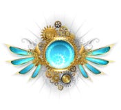 Banner with glass mechanical wings Stock Images Banner with glass mechanical wings Stock Images