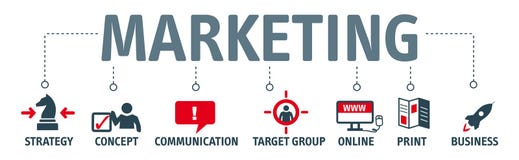 Banner marketing concept stock illustration Banner marketing concept stock illustration