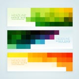 Bannières colorées de tuiles de mosaïque réglées Photos libres de droits Bannières colorées de tuiles de mosaïque réglées Photos libres de droits