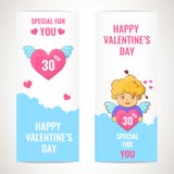 Bannières heureuses de jour de valentines illustration libre de droits Bannières heureuses de jour de valentines illustration libre de droits