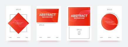 Bannières à la mode rouges, brochures, insectes, milieux avec des formes abstraites de gradient illustration libre de droits Bannières à la mode rouges, brochures, insectes, milieux avec des formes abstraites de gradient illustration libre de droits