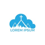 Baptist cross in mountain logo design. royalty free illustration Baptist cross in mountain logo design. royalty free illustration