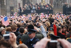 Barack Obama Greeting Crowd In Prague Royalty Free Stock Image Barack Obama Greeting Crowd In Prague Royalty Free Stock Image