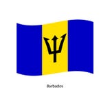 Barbados flag. Isolated national flag of Barbados. Waving flag of Barbados. royalty free illustration Barbados flag. Isolated national flag of Barbados. Waving flag of Barbados. royalty free illustration