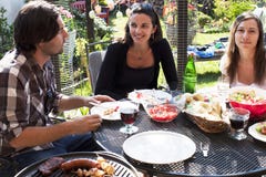Barbecue Party In The Garden Stock Image