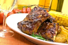 Barbecue Spare Ribs From A Grill Royalty Free Stock Images