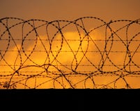Barbed Perimeter Fence Royalty Free Stock Images Barbed Perimeter Fence Royalty Free Stock Images