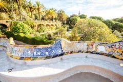 barcelona guellpark arkivbilder barcelona guellpark arkivbilder