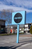 BARCELONA, SPAIN - 31 JANUARY 2021: Caprabo grocery store standing sign