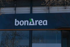 BARCELONA, SPAIN - 31 JANUARY 2021: Sign on top of bonArea supermarket