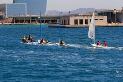 Barco de Barcelona do esporte fotos de stock Barco de Barcelona do esporte fotos de stock