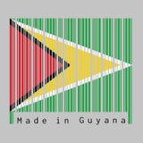 Barcode stellte die Farbe von Guyana-Flagge, ein grünes Feld mit dem schwarzen roten Dreieck und weißem goldenem Dreieck ein vektor abbildung Barcode stellte die Farbe von Guyana-Flagge, ein grünes Feld mit dem schwarzen roten Dreieck und weißem goldenem Dreieck ein vektor abbildung