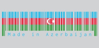 Barcode ustawia kolor flaga, błękit, czerwień i zieleń Azerbejdżan, z białą gwiazdą na popielatym tle i półksiężyc ilustracji Barcode ustawia kolor flaga, błękit, czerwień i zieleń Azerbejdżan, z białą gwiazdą na popielatym tle i półksiężyc ilustracji