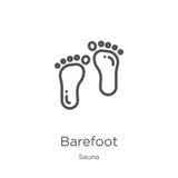 barefoot icon vector from sauna collection. Thin line barefoot outline icon vector illustration. Outline, thin line barefoot icon vector illustration barefoot icon vector from sauna collection. Thin line barefoot outline icon vector illustration. Outline, thin line barefoot icon vector illustration