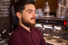 Barista preparing cup of coffee royalty free stock photo Barista preparing cup of coffee royalty free stock photo