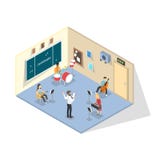 Barn i skola studerar musik och spelar instrument royaltyfri illustrationer Barn i skola studerar musik och spelar instrument royaltyfri illustrationer