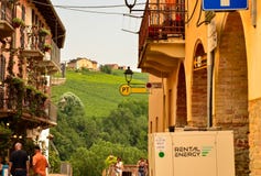 Barolo, province of Cuneo, Piedmont, Italy. July 2018. The alleys of the old town stock image Barolo, province of Cuneo, Piedmont, Italy. July 2018. The alleys of the old town stock image