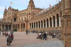Baroque Architecture Of The Spain Square (Plaza De Espana), Sevilla, Spain Stock Image
