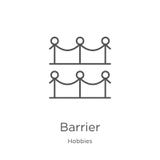 barrier icon vector from hobbies collection. Thin line barrier outline icon vector illustration. Outline, thin line barrier icon stock illustration barrier icon vector from hobbies collection. Thin line barrier outline icon vector illustration. Outline, thin line barrier icon stock illustration