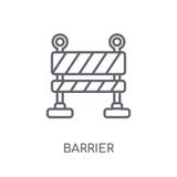 Barrier linear icon. Modern outline Barrier logo concept on whit vector illustration Barrier linear icon. Modern outline Barrier logo concept on whit vector illustration