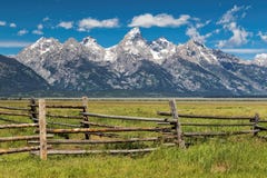 Barrière grande de Tetons et de corral images stock Barrière grande de Tetons et de corral images stock