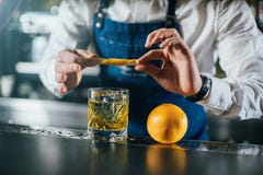 Bartender professionally working stock photo Bartender professionally working stock photo