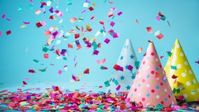 Barwioni confetti na partyjnym kapeluszu zdjęcie stock Barwioni confetti na partyjnym kapeluszu zdjęcie stock