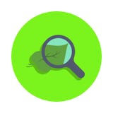 barwiony spojrzenie przy liściem w powiększać - szkło w zielonej odznaki ikonie Element nauka i laboratorium dla mobilnych apps p ilustracja wektor barwiony spojrzenie przy liściem w powiększać - szkło w zielonej odznaki ikonie Element nauka i laboratorium dla mobilnych apps p ilustracja wektor