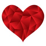 Bas poly coeur rouge sur le fond blanc D'isolement Images libres de droits Bas poly coeur rouge sur le fond blanc D'isolement Images libres de droits