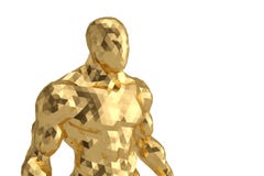 Bas poly homme d'or illustration 3D illustration stock Bas poly homme d'or illustration 3D illustration stock
