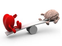 Bascule avec le coeur et le cerveau illustration stock Bascule avec le coeur et le cerveau illustration stock