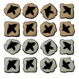 Icons silhouettes of birds vector illustration Icons silhouettes of birds vector illustration