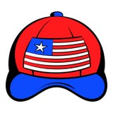 Baseball in den USA kennzeichnen Farbikonenkarikatur lizenzfreie abbildung Baseball in den USA kennzeichnen Farbikonenkarikatur lizenzfreie abbildung