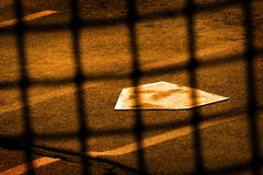 Baseball Home Plate and Backstop Fence stock photography Baseball Home Plate and Backstop Fence stock photography