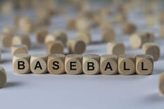 Baseball - sześcian z listami, znak z drewnianymi sześcianami zdjęcia stock Baseball - sześcian z listami, znak z drewnianymi sześcianami zdjęcia stock
