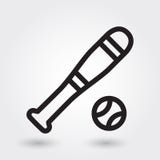 Baseballsport-Vektorikone, Baseballstockikone, Sportsymbol Moderner, einfacher Entwurf, Entwurfsvektor lizenzfreie abbildung Baseballsport-Vektorikone, Baseballstockikone, Sportsymbol Moderner, einfacher Entwurf, Entwurfsvektor lizenzfreie abbildung
