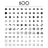 100 Basic arrow sign icons set