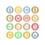 No allergens circle stickers colorful stamp set. vector illustration No allergens circle stickers colorful stamp set. vector illustration