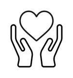 Hand with heart icon vector illustration Hand with heart icon vector illustration