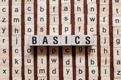 Basics word on building block royalty free stock photography Basics word on building block royalty free stock photography