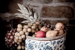 Basket Full Of Fruits Stock Images