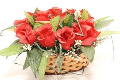 Basket&rose Stock Photo Basket&rose Stock Photo