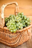 Basket With Fresh Green Grapes Stock Image