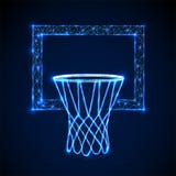 Basketball basket, hoop. Low poly style design stock illustration Basketball basket, hoop. Low poly style design stock illustration