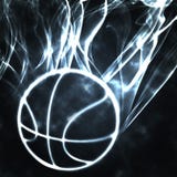 Basketball In The Smoke Stock Photo