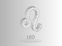 Basse poly illustration abstraite de Leo Zodiac 3D L'origami dirige le concept de wireframe de chiffre illustration stock Basse poly illustration abstraite de Leo Zodiac 3D L'origami dirige le concept de wireframe de chiffre illustration stock