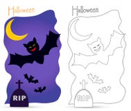 'bat' au cimetière illustration stock 'bat' au cimetière illustration stock