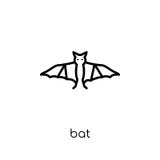 Bat icon. Trendy modern flat linear vector Bat icon on white background from thin line animals collection stock illustration Bat icon. Trendy modern flat linear vector Bat icon on white background from thin line animals collection stock illustration