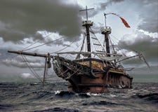 Bateau abandonné en mer Bateau abandonné en mer